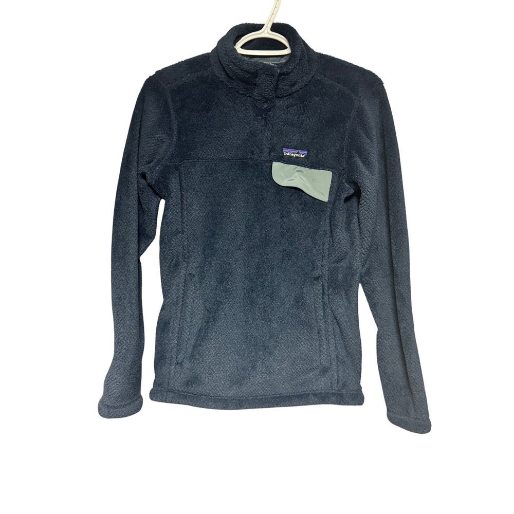 Patagonia‎ Fleece Re-Tool Snap-T Pullover Jacket Navy Blue Women's XS Soft Cozy